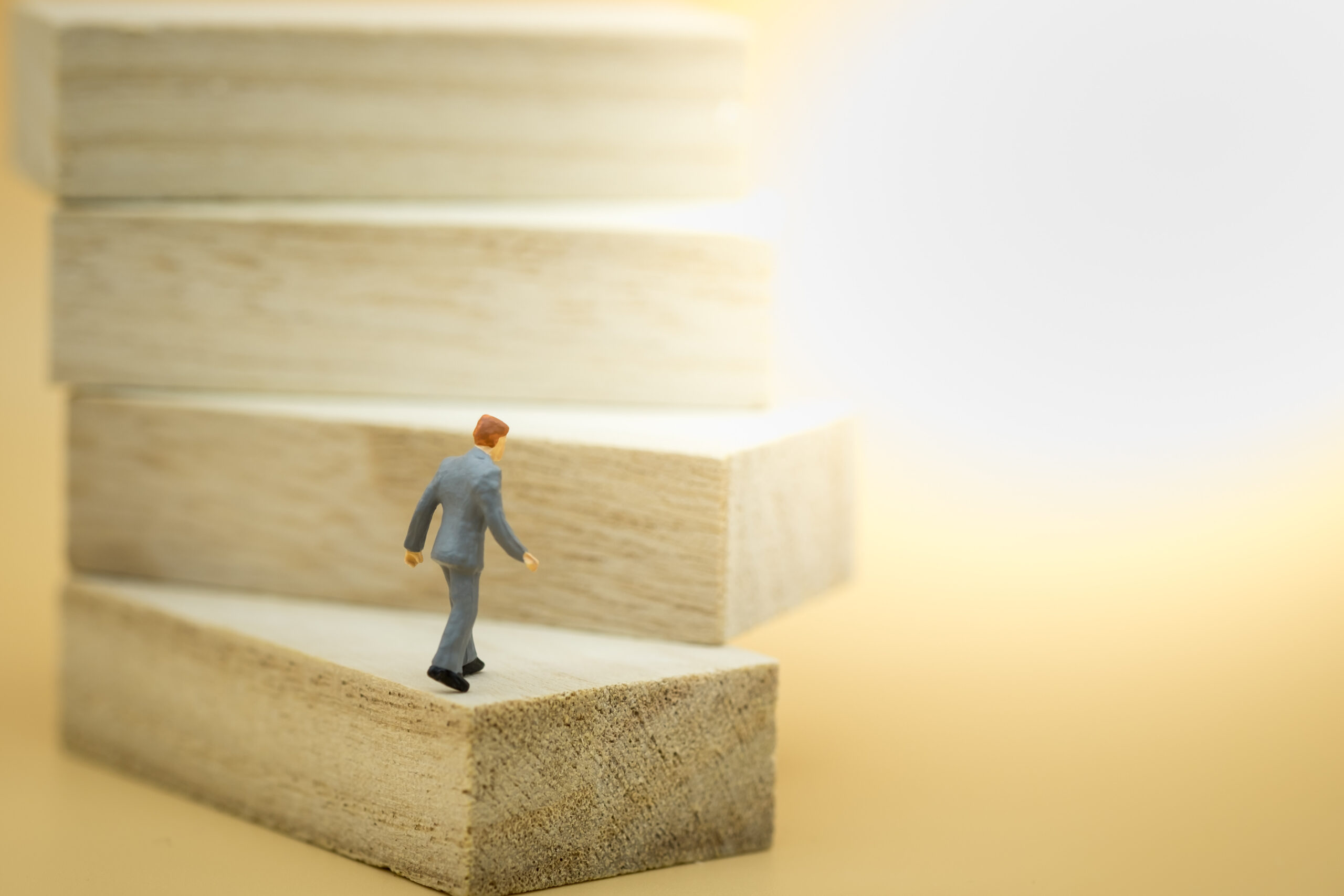 Business, growth and Succession concept Businessman miniature f