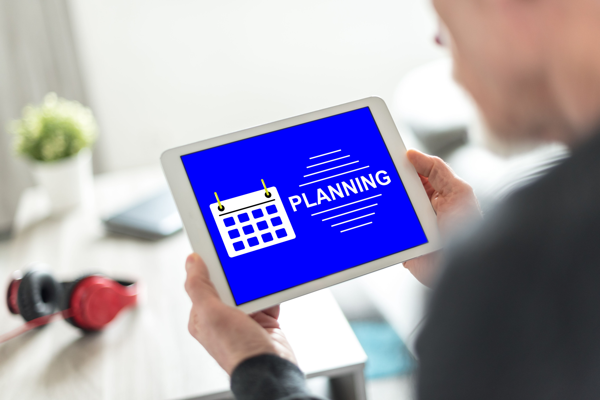 Planning concept on a tablet