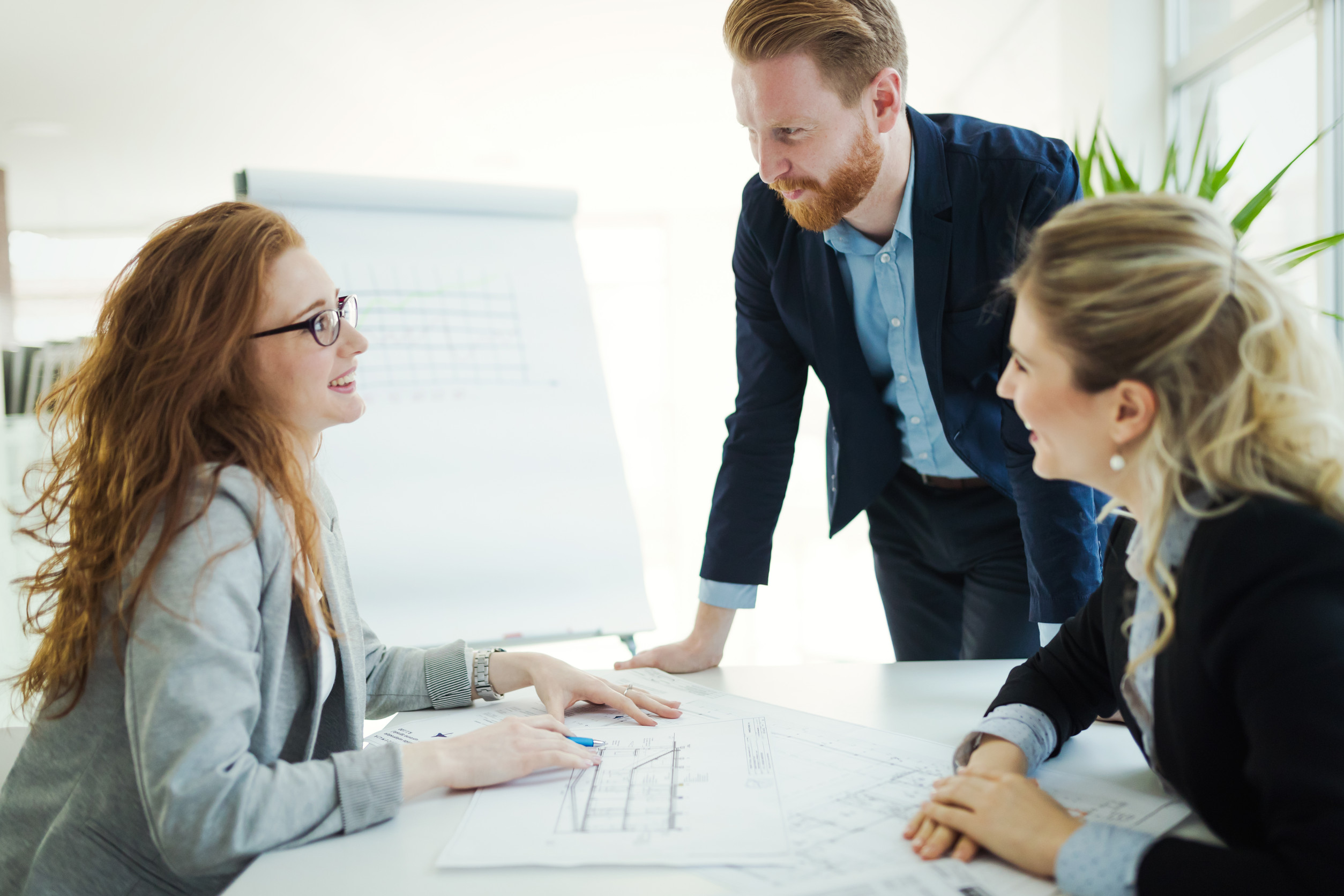 Group of architects working on business meeting
